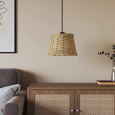 vidaXL Tienidlo na stropnú lampu hnedé Ø20x15 cm prútené