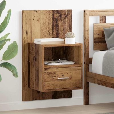 vidaXL Nočný stolík so zásuvkou 2 pcs Staré drevo 50 x 32.5 x 80cm
