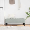 vidaXL lavička s vankúšom Svetlosivá 113 x 57 x 39 cm Zamat