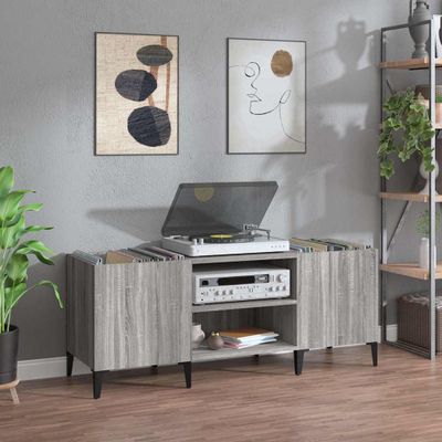 vidaXL Skrinka na platne sivá sonoma 121x38x48 cm kompozitné drevo