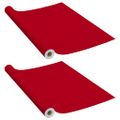 vidaXL Samolepiace tapety na nábytok 2 ks, červené 500x90 cm, PVC