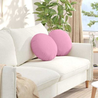 vidaXL Vankúše na sedenie 2 pcs Ružová Ø40 x 13 cm látka