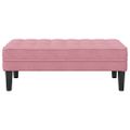 vidaXL lavička s vankúšom Ružová 113 x 57 x 39 cm Zamat