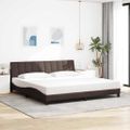vidaXL Rám postele bez matraca Hanko tmavohnedá 200x200 cm látka