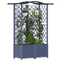 vidaXL Vyvýšený záhon s mriežkou a strechou Sivá 122 x 40 x 138 cm PP