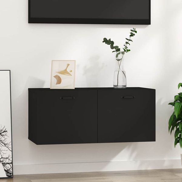 vidaXL Nástenná skrinka čierna 80x36,5x35 cm kompozitné drevo