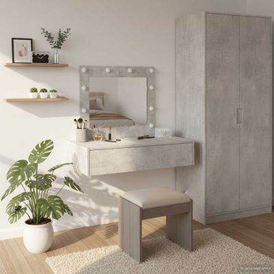 vidaXL Toaletný stolík Sivá 83 x 40 x 70 cm Kompozitné drevo