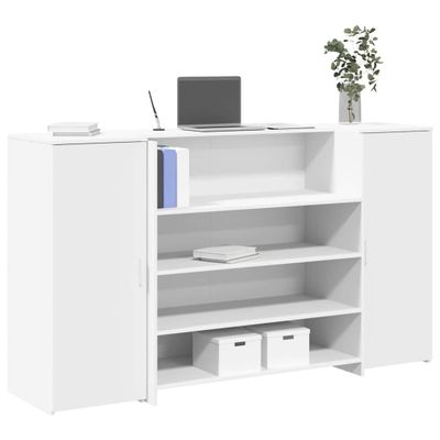 vidaXL Recepčný pult biely 180x50x103,5 cm, umelé drevo