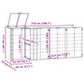 vidaXL Úložisko na 4 koše na kolieskach čierne 276x79x117 cm oceľ