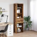 vidaXL Highboard Staré drevo 50 x 42,5 x 185 cm Kompozitné drevo