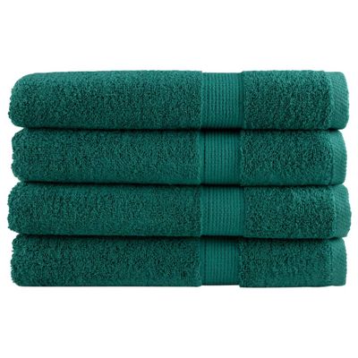 vidaXL Prémiové uteráky SOLUND 4 ks zelené 100x200cm 600 g/m2