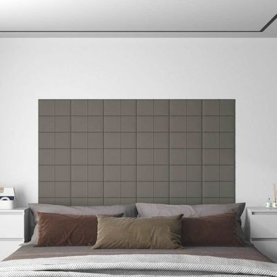 vidaXL Nástenné panely 12 ks bledosivé 30x15 cm zamat 0,54 m²