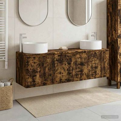 vidaXL Set kabinetov do kúpeľne 3 ks Dymový dub 49,5 x 44,5 x 65,5 cm