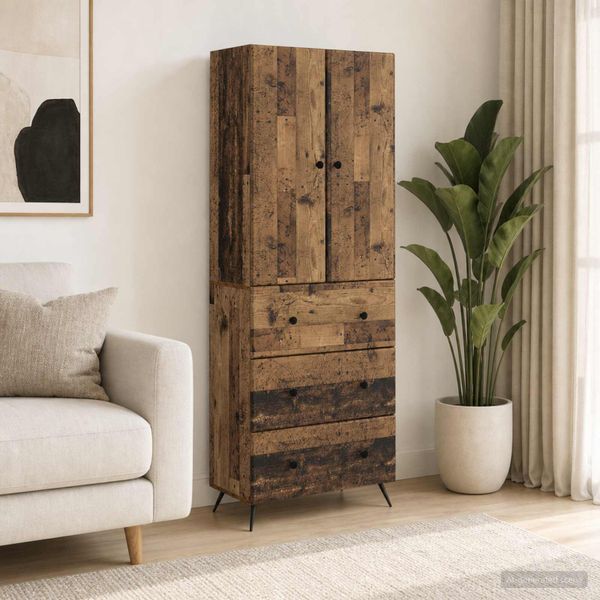 vidaXL Sada skríň 2 ks 66 x 34,5 x 90 cm Kompozitné drevo Staré drevo