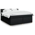 vidaXL Posteľný rám boxspring s matracom čierny 180x200 cm látka
