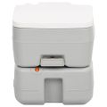 vidaXL Prenosné kempingové WC, sivo biele 15+10 l, HDPE