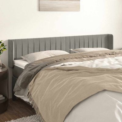 vidaXL Čelo postele so záhybmi bledosivé 163x16x78/88 cm zamat