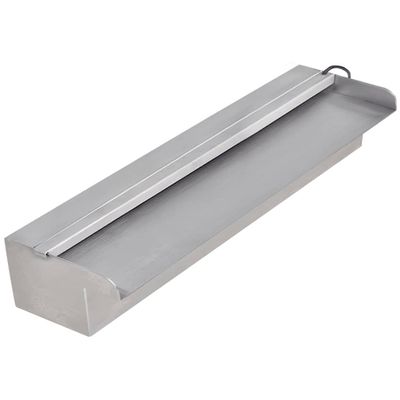 Obdĺžniková bazénová fontána/vodopád s LED, nehrdzavejúca oceľ 45 cm