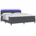 vidaXL LED box s pružinami Tmavo šedá a biela 200 x 200 cm