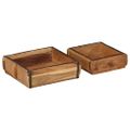 vidaXL Podnos 2 ks Hnedá 29 x 31 x 10 cm Masívne obnovené drevo