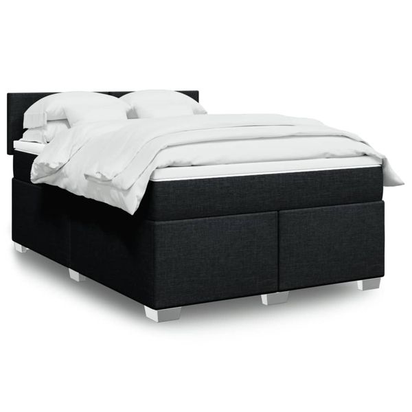 vidaXL Boxspring posteľ s matracom čierny 140x190 cm látka