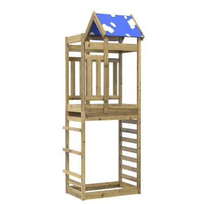 vidaXL Herná veža Hnedá 85 x 52,5 x 239 cm Masívne impregnované drevo