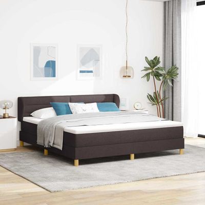 vidaXL Posteľ s pružinovým rámom Tmavohnedá 180 x 200 cm látka