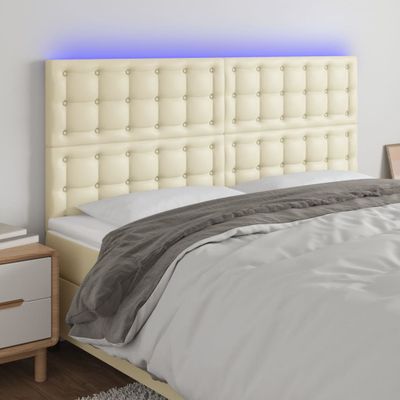vidaXL Čelo postele krémové 160x5x118/128 cm umelá koža