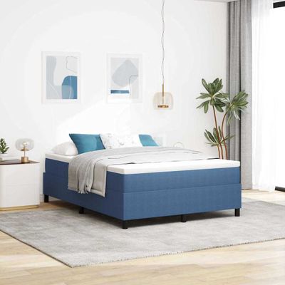 vidaXL Posteľ s pružinovým rámom Modrá a biela 160 x 200 cm