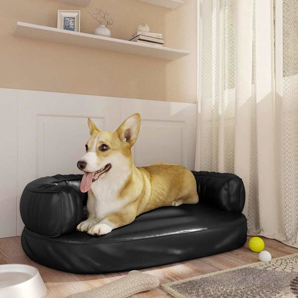 vidaXL Ergonomický penový matrac pre psa čierny 60x42 cm umelá koža