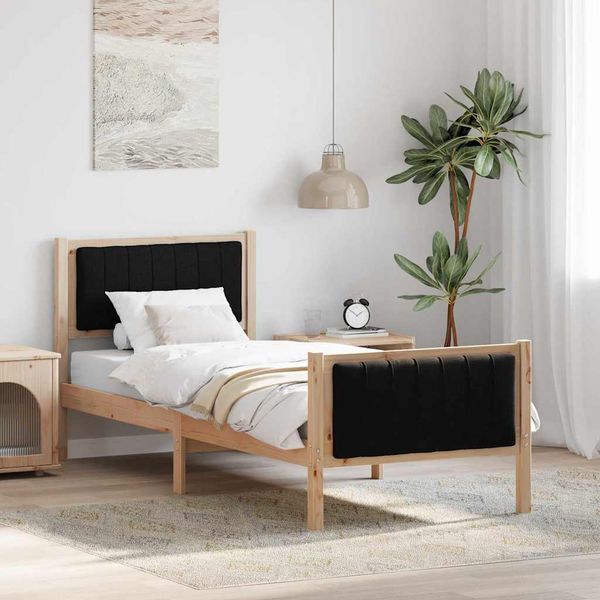 vidaXL Rám postele Hnedá a čierna 80 x 200 cm Borovicový masív