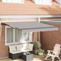 vidaXL Rám markízy Svetlosivá 350 x 250 cm Polyester s PU povrchom