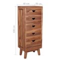 vidaXL Komoda s 5 zásuvkami 40x30x100 cm teakový masív