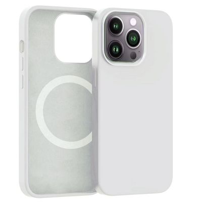 ER POWER Silikónový kryt CARNEVAL SNAP pre iPhone 14 Pro Max s MagSafe - biela