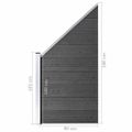 vidaXL Sada plotových panelov WPC 965x(105-186) cm čierna