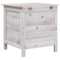 vidaXL Záhradný úložný box biely 50x49x56,5 cm, jedľový masív