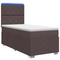 vidaXL LED boxspring posteľ s matracom Tmavohnedá 100 x 200 cm Látka