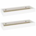 vidaXL Terasové nástenné police 2 ks dubové a biele 40x15x4 cm MDF