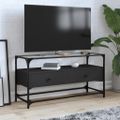 vidaXL TV skrinka sklenená doska čierna 98x35x51 cm kompozitné drevo