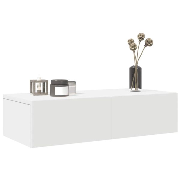 vidaXL Nástenná polica so zásuvkami Biela 60x26,5x15 cm Upravené drevo