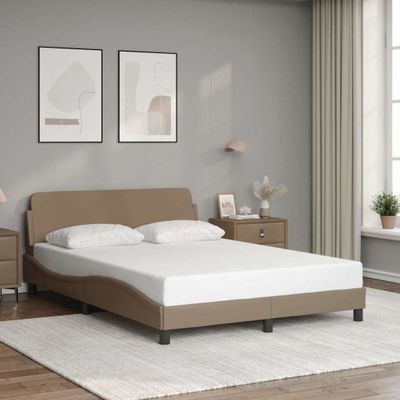 vidaXL Rám postele Dover kapučínový 140x200 cm umelá koža