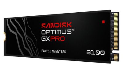 SANDISK Optimus GX PRO 8100 NVMe 4TB SSD / NVMe M.2 PCIe Gen5 / Interný / M.2 2280 SSD disk, 4TB, M.2 2280, PCIe 5.0 x4, NVMe 2.0, čítanie 14 900 MB/s, zápis 14 000 MB/s, DRAM cache, nCache 4.0, TBW 2400