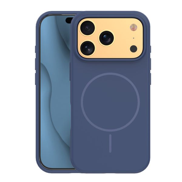 Tenké silikónové puzdro Mag pre iPhone 17 Pro Max 6,9" / 18 Pro Max 6,9" tmavomodré