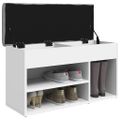 vidaXL Lavica na topánky biela 82x32x45,5 cm, umelé drevo