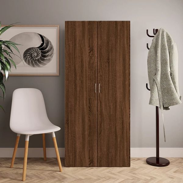 vidaXL Botník hnedý dub 80x35,5x180 cm spracované drevo