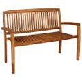 vidaXL 2-miestna stohovateľná záhradná lavička 120 cm, tíkový masív