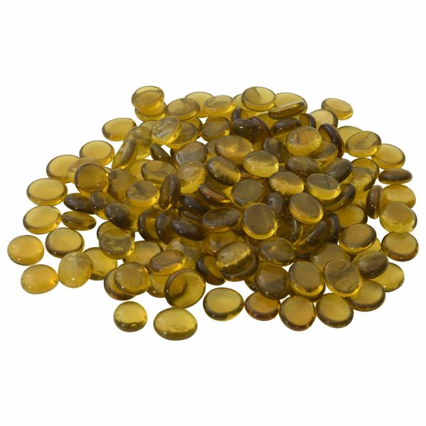 vidaXL Sklenený nugget 17-19 mm Žltá Sklo