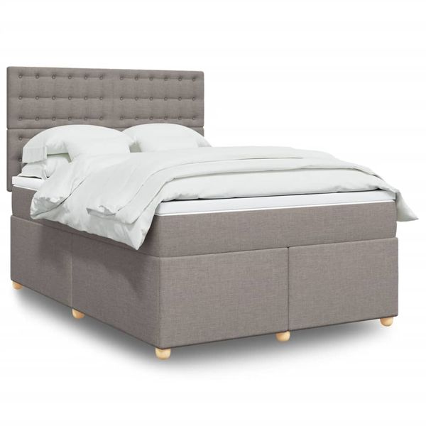 vidaXL Posteľný rám boxspring s matracom sivohned 160x200 cm látka