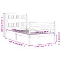 vidaXL Rám postele s čelom čierny 100x200 cm masívne drevo