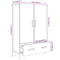 vidaXL Kredenc dymový dub 70x31x115 cm spracované drevo